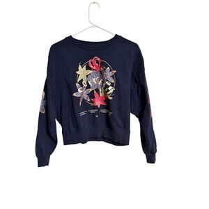 Converse Navy Blue Graphic Sweatshirt Women's Size XXS Cropped